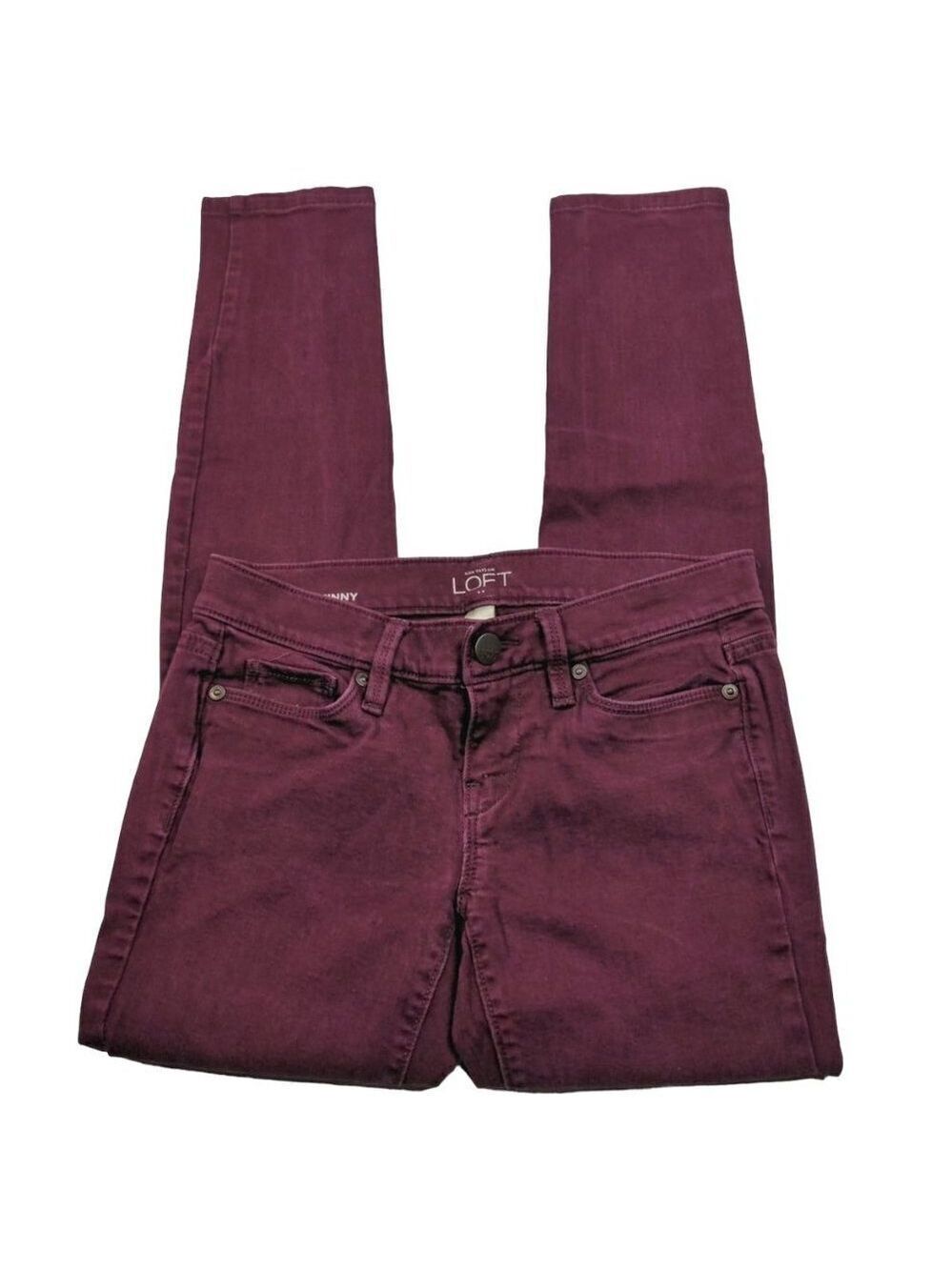 Ann Taylor LOFT Petite 00P Red Denim Skinny Jeans